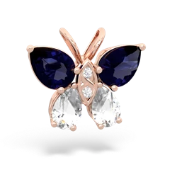 Sapphire Butterfly 14K Rose Gold pendant P2215