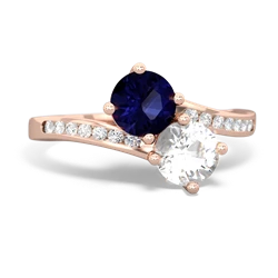 Sapphire Channel Set Two Stone 14K Rose Gold ring R5303