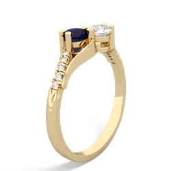 Sapphire Infinity Pave Two Stone 14K Yellow Gold ring R5285