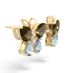 Smoky Quartz Butterfly 14K Yellow Gold earrings E2215