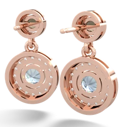 Smoky Quartz Halo Dangle 14K Rose Gold earrings E5319