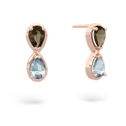 Smoky Quartz Infinity 14K Rose Gold earrings E5050