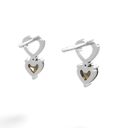 Smoky Quartz Four Hearts 14K White Gold earrings E2558