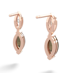 Smoky Quartz Marquise Drop 14K Rose Gold earrings E5333