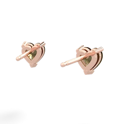 Smoky Quartz 5Mm Heart Stud 14K Rose Gold earrings E1861