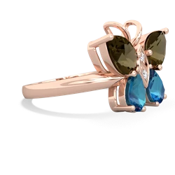 Smoky Quartz Butterfly 14K Rose Gold ring R2215