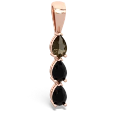 Smoky Quartz Dew Drops 14K Rose Gold pendant P2251