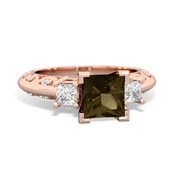 matching rings - Art Deco Diamond Engagement 6mm Princess