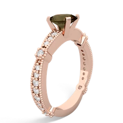 Smoky Quartz Sparkling Tiara 7X5mm Oval 14K Rose Gold ring R26297VL