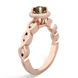 Smoky Quartz Infinity Halo Engagement 14K Rose Gold ring R26315RH