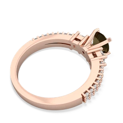 Smoky Quartz Classic 6Mm Round Engagement 14K Rose Gold ring R26436RD