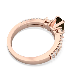 Smoky Quartz Classic 7X5mm Oval Engagement 14K Rose Gold ring R26437VL