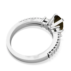 Smoky Quartz Classic 8X6mm Oval Engagement 14K White Gold ring R26438VL