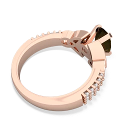 Smoky Quartz Celtic Knot 8X6 Oval Engagement 14K Rose Gold ring R26448VL
