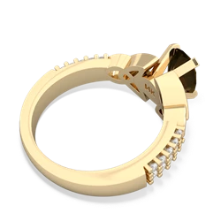 Smoky Quartz Celtic Knot 8X6 Oval Engagement 14K Yellow Gold ring R26448VL