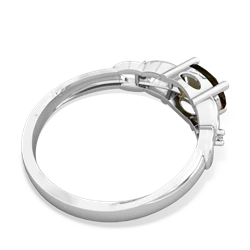 Smoky Quartz Links 14K White Gold ring R4032