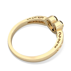 Smoky Quartz Filligree 'One Heart' 14K Yellow Gold ring R5070