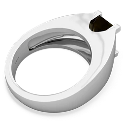 Smoky Quartz Men's 14K White Gold ring R1836