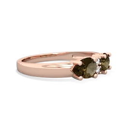 Smoky Quartz Pear Bowtie 14K Rose Gold ring R0865