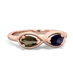 Smoky Quartz Infinity 14K Rose Gold ring R5050