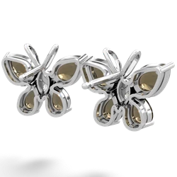 Smoky Quartz Butterfly 14K White Gold earrings E2215