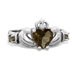 Aquamarine Claddagh Keepsake 14K White Gold ring R5245