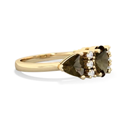 Lab Sapphire Antique Style Three Stone 14K Yellow Gold ring R2186