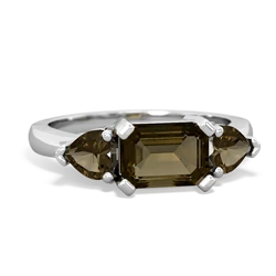 Tanzanite Three Stone 14K White Gold ring R5235
