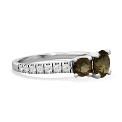 Lab Emerald Pave Trellis 14K White Gold ring R5500