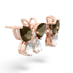 Smoky Quartz Butterfly 14K Rose Gold earrings E2215