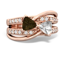 Smoky Quartz Bowtie 14K Rose Gold ring R2360