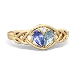 Tanzanite Celtic Love Knot 14K Yellow Gold ring R5420