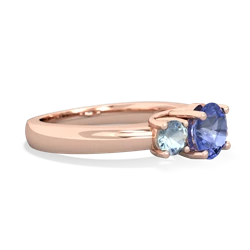 Tanzanite Three Stone Round Trellis 14K Rose Gold ring R4018