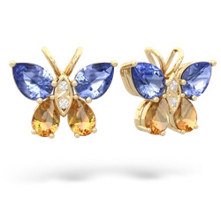 Tanzanite Butterfly 14K Yellow Gold earrings E2215