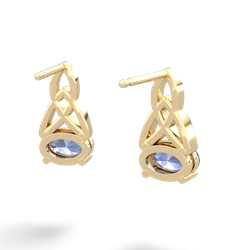 Tanzanite Celtic Trinity Knot 14K Yellow Gold earrings E2389