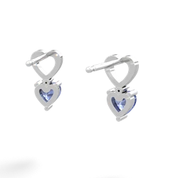 Tanzanite Four Hearts 14K White Gold earrings E2558