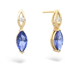 Tanzanite Marquise Drop 14K Yellow Gold earrings E5333