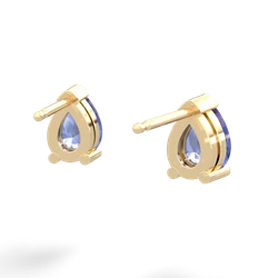 Tanzanite Teardrop Stud 14K Yellow Gold earrings E1793