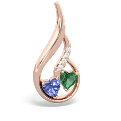 Tanzanite Keepsake Curves 14K Rose Gold pendant P5450