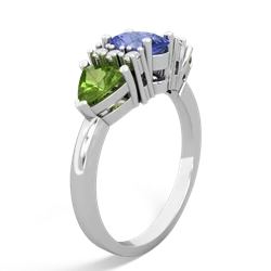 Tanzanite Antique Style Three Stone 14K White Gold ring R2186