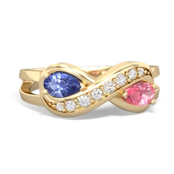 Tanzanite Diamond Infinity 14K Yellow Gold ring R5390