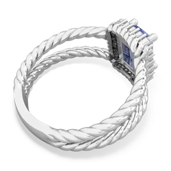 Tanzanite Rope Split Band 14K White Gold ring R2628