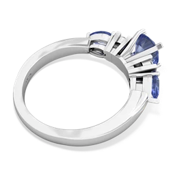 Tanzanite 6Mm Round Eternal Embrace Engagement 14K White Gold ring R2005