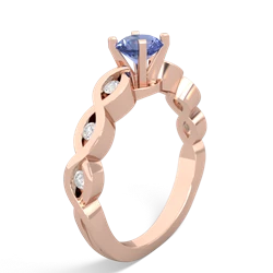 Tanzanite Infinity 5Mm Round Engagement 14K Rose Gold ring R26315RD