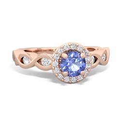 Tanzanite Infinity Halo Engagement 14K Rose Gold ring R26315RH