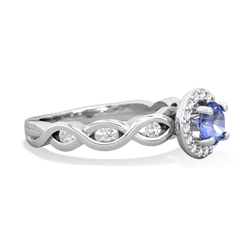 Tanzanite Infinity Halo Engagement 14K White Gold ring R26315RH