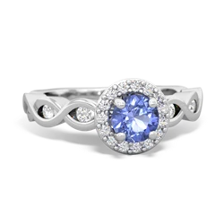 Tanzanite Infinity Halo Engagement 14K White Gold ring R26315RH