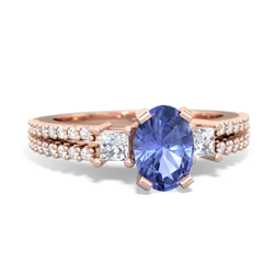 Tanzanite Classic 7X5mm Oval Engagement 14K Rose Gold ring R26437VL