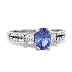 Tanzanite Classic 7X5mm Oval Engagement 14K White Gold ring R26437VL