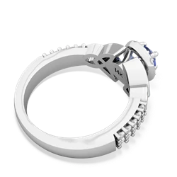 Tanzanite Celtic Knot Halo 14K White Gold ring R26445RH